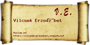 Vilcsek Erzsébet névjegykártya